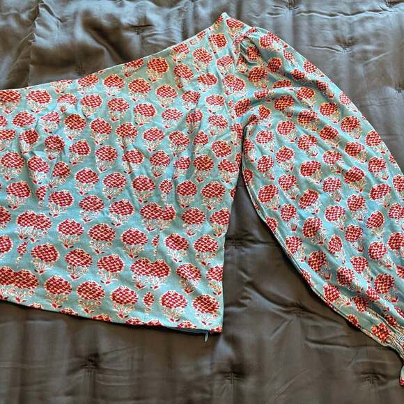Anthropologie FOREVER THAT GIRL Puff-Sleeve One-Shoulder Blouse - Picture 1 of 7
